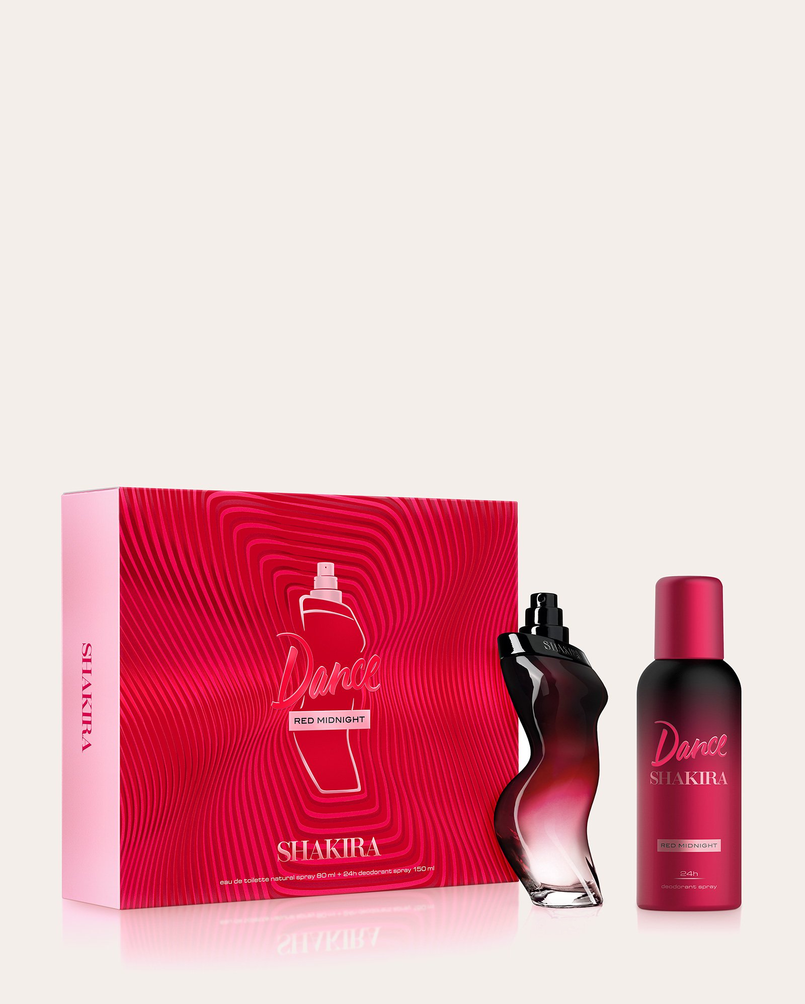 Kit perfume feminino Dance Red Midnight EDT 80ml + desodorante Spray 150ml | Shakira