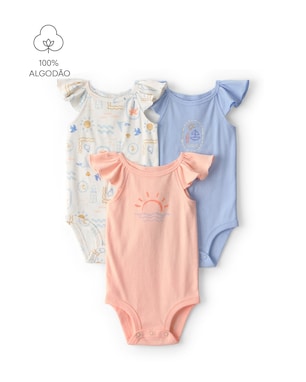 Kit body bebê 3 peças com babados - multicor | Carter's