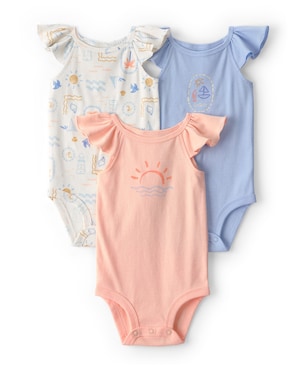 Kit body bebê 3 peças com babados - multicor | Carter's