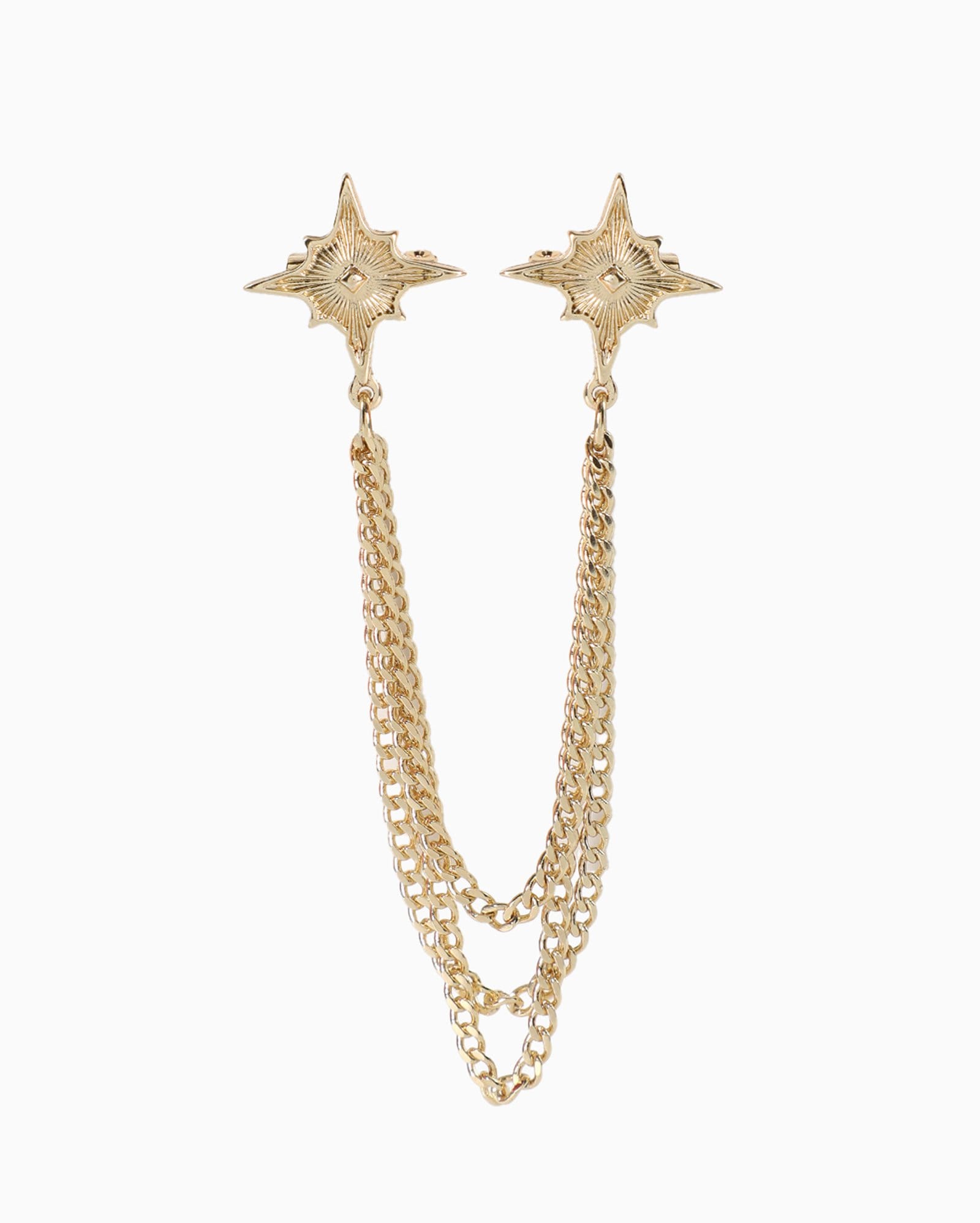Broche feminino corrente estrela - dourado
