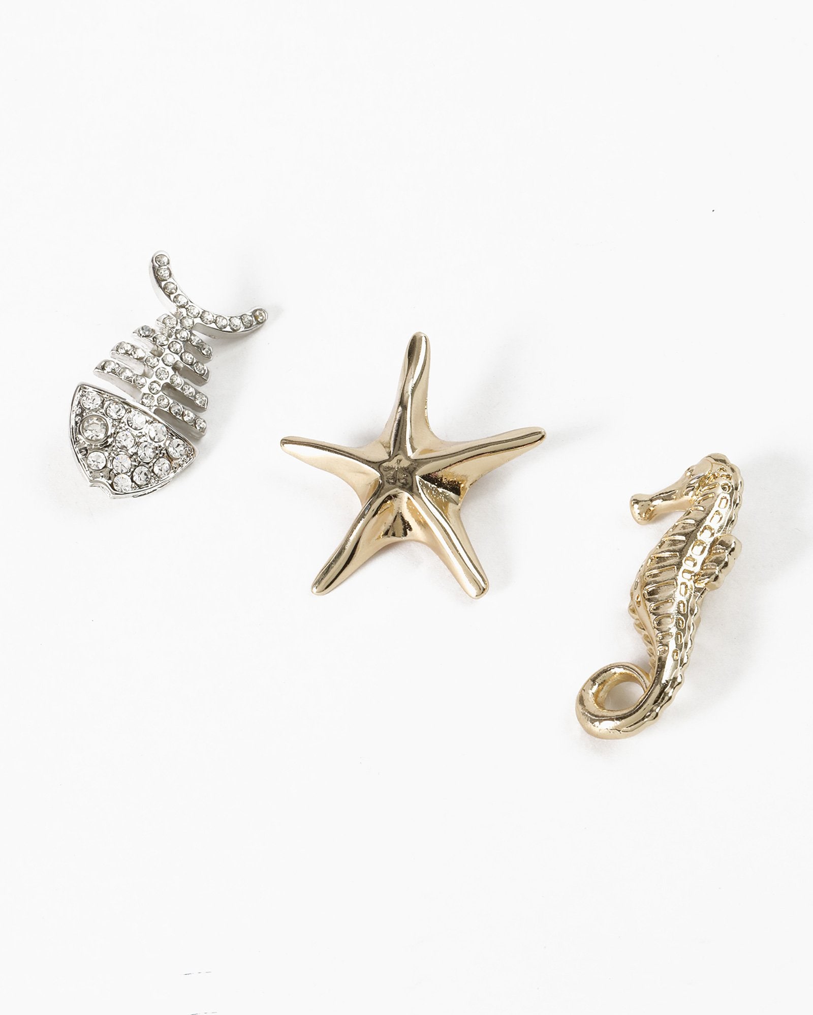Kit broche feminino com strass 3 peças - multicor