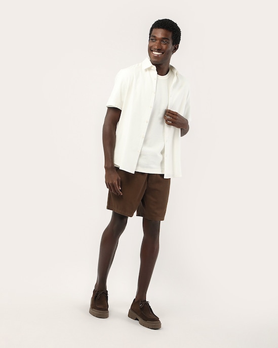 Camiseta masculina comfort texturizada - Off-White