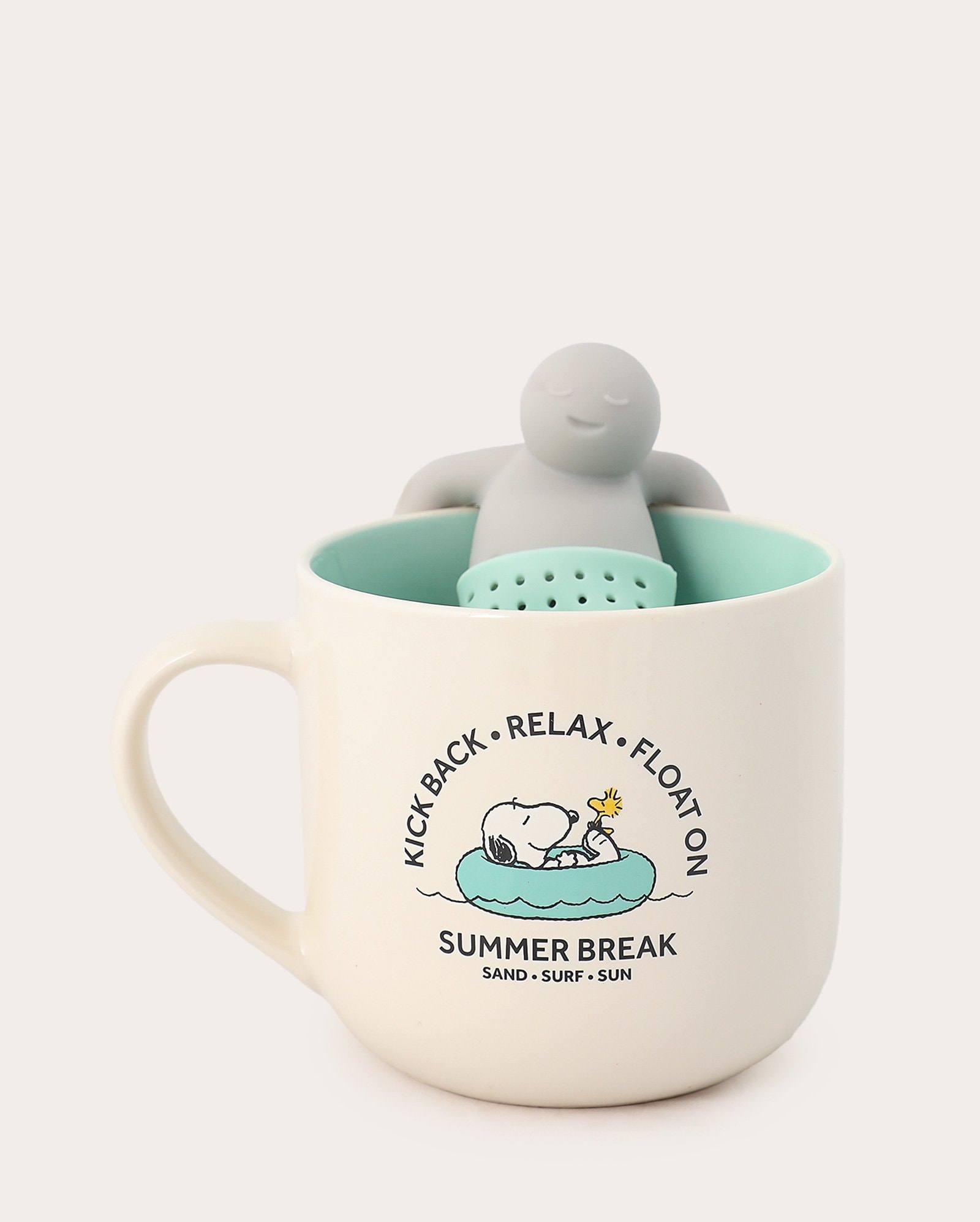 Caneca de cerâmica Snoopy com Infusor 350ml - off-white | FANLAB