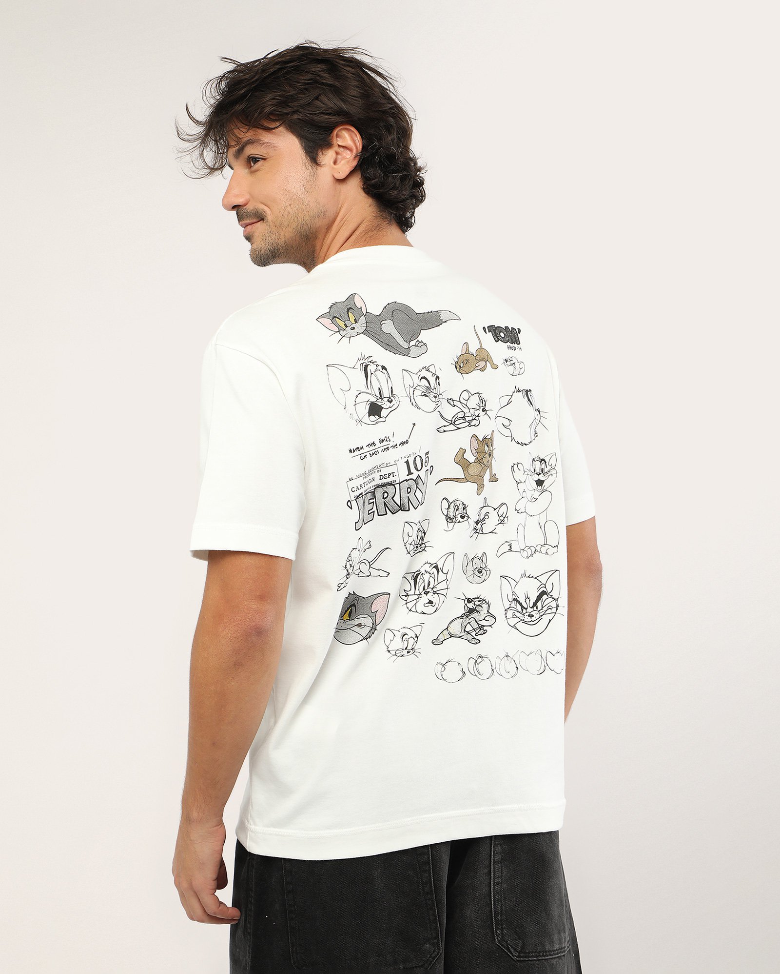 Camiseta masculina relaxed Tom & Jerry - branca | Warner Bros