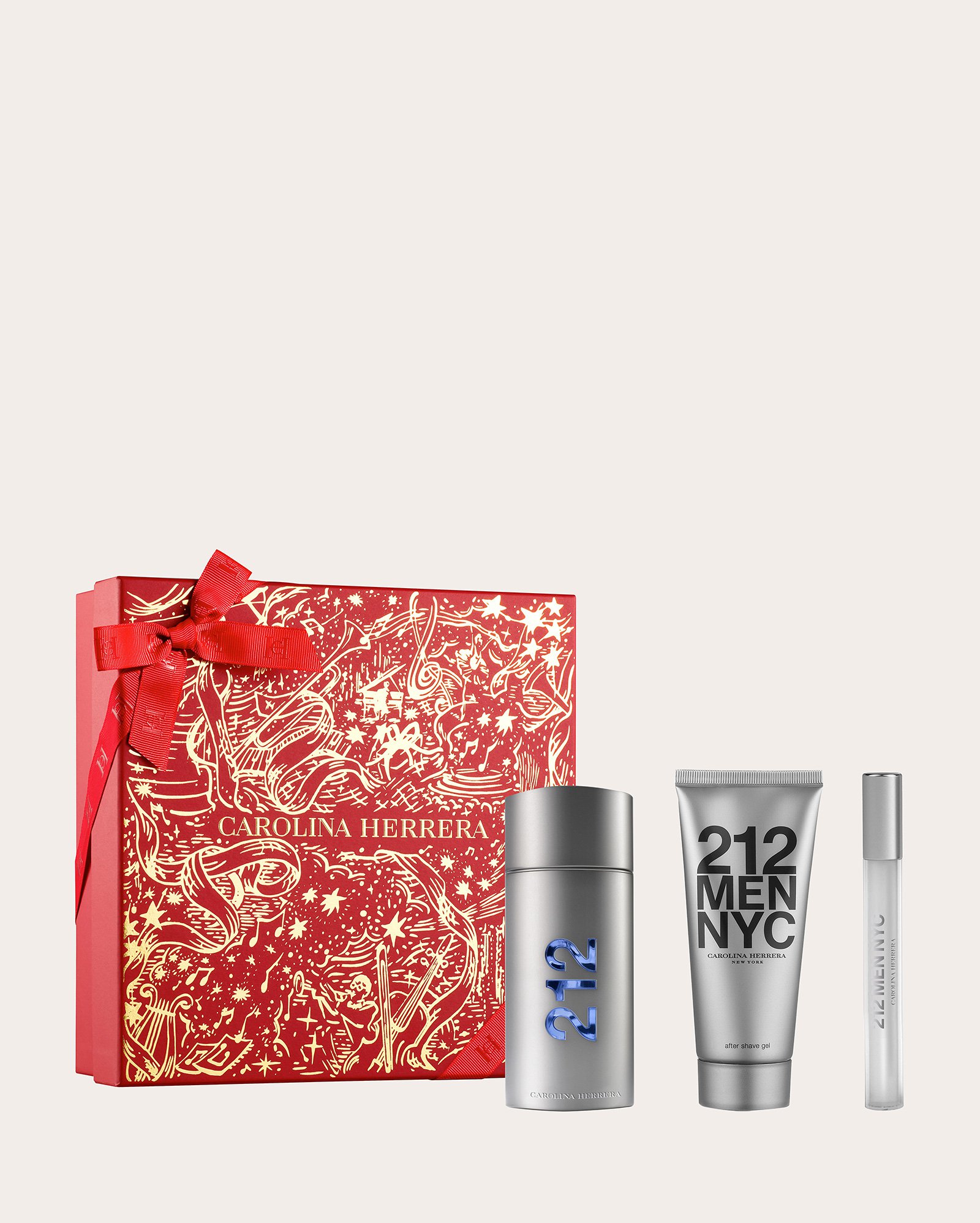 Kit perfume masculino 212 Men NYC EDT 100ml + balm pós barba 100ml + EDT 10 ml | Carolina Herrera