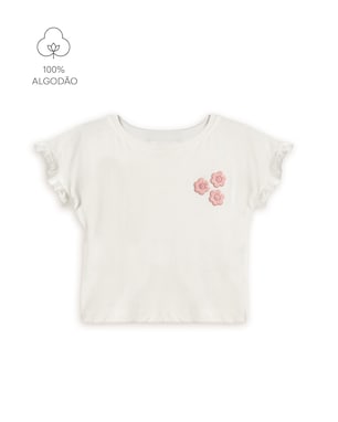 Camiseta infantil florzinhas - branca | Carter's