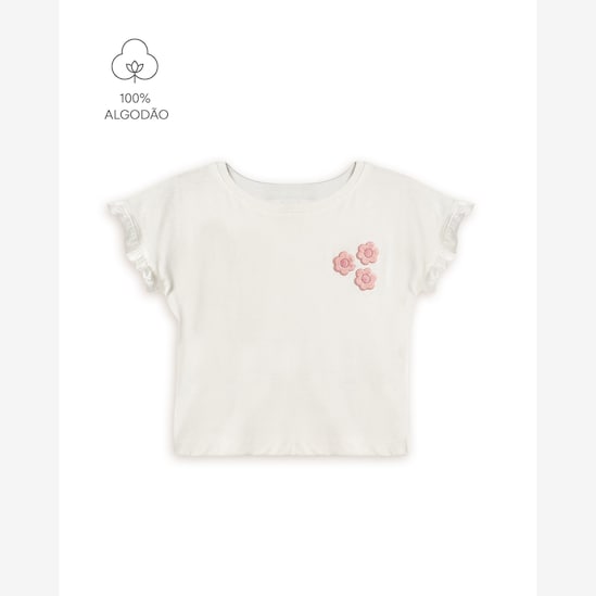 Camiseta infantil florzinhas - branca | Carter's