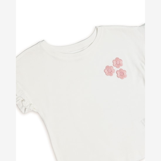 Camiseta infantil florzinhas - branca | Carter's