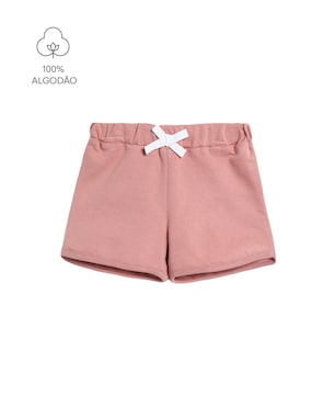 Short bebê de moletom com amarração - rosa | Carter's