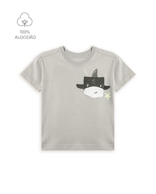 Camiseta infantil tubarão interativo - cinza | Carter's