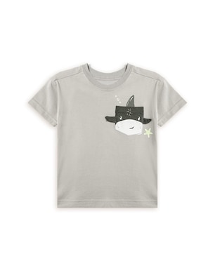 Camiseta infantil tubarão interativo - cinza | Carter's