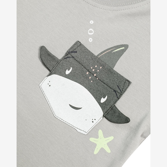 Camiseta infantil tubarão interativo - cinza | Carter's