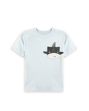 Camiseta infantil tubarão interativo - azul | Carter's