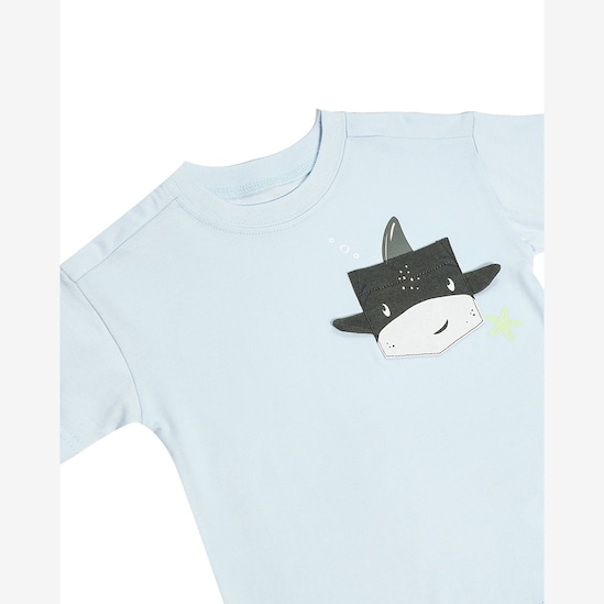 Camiseta infantil tubarão interativo - azul | Carter's