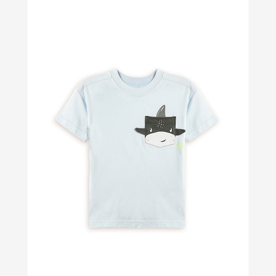 Camiseta infantil tubarão interativo - azul | Carter's