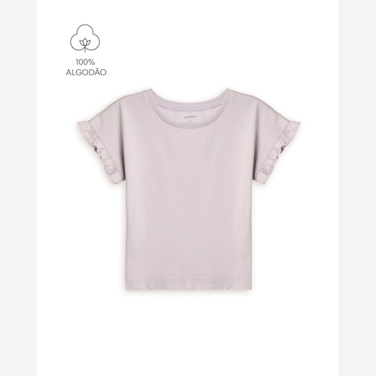Camiseta infantil florzinhas - lilás | Carter's
