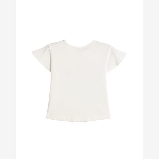 Camiseta infantil com bordado floral - branca | Carter's