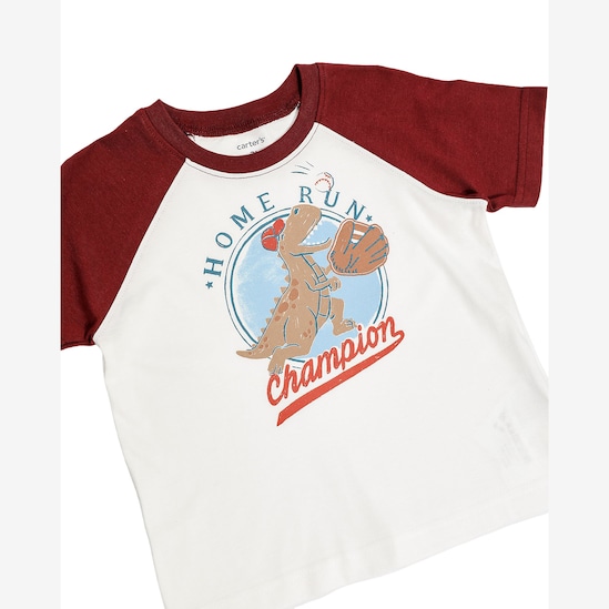 Camiseta infantil dinossauro - branca | Carter's
