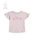 Camiseta infantil com bordado floral - lilás | Carter's