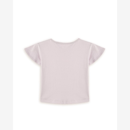 Camiseta infantil com bordado floral - lilás | Carter's