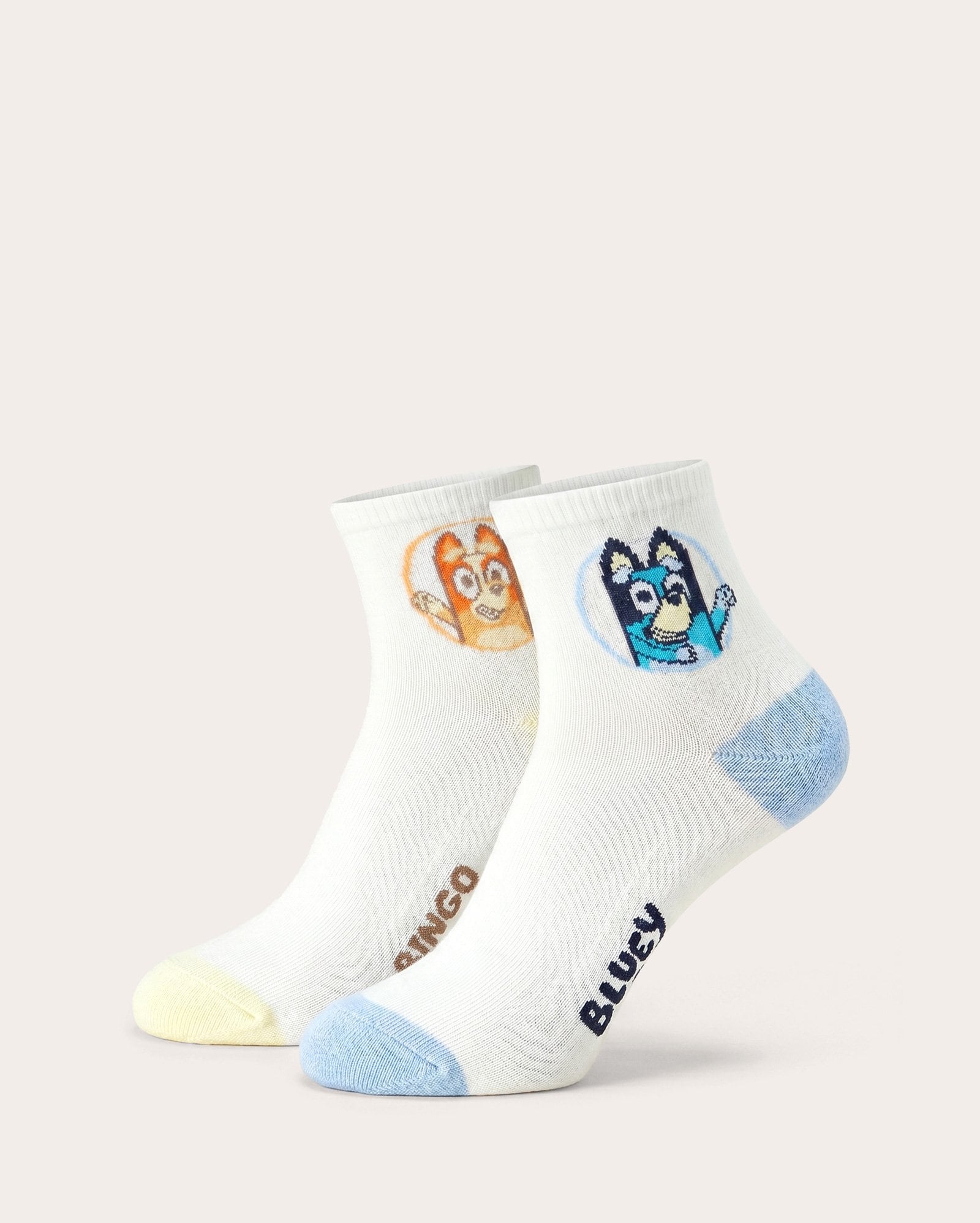 Kit meia infantil 2 pares Bluey e Bingo - branco | BBC