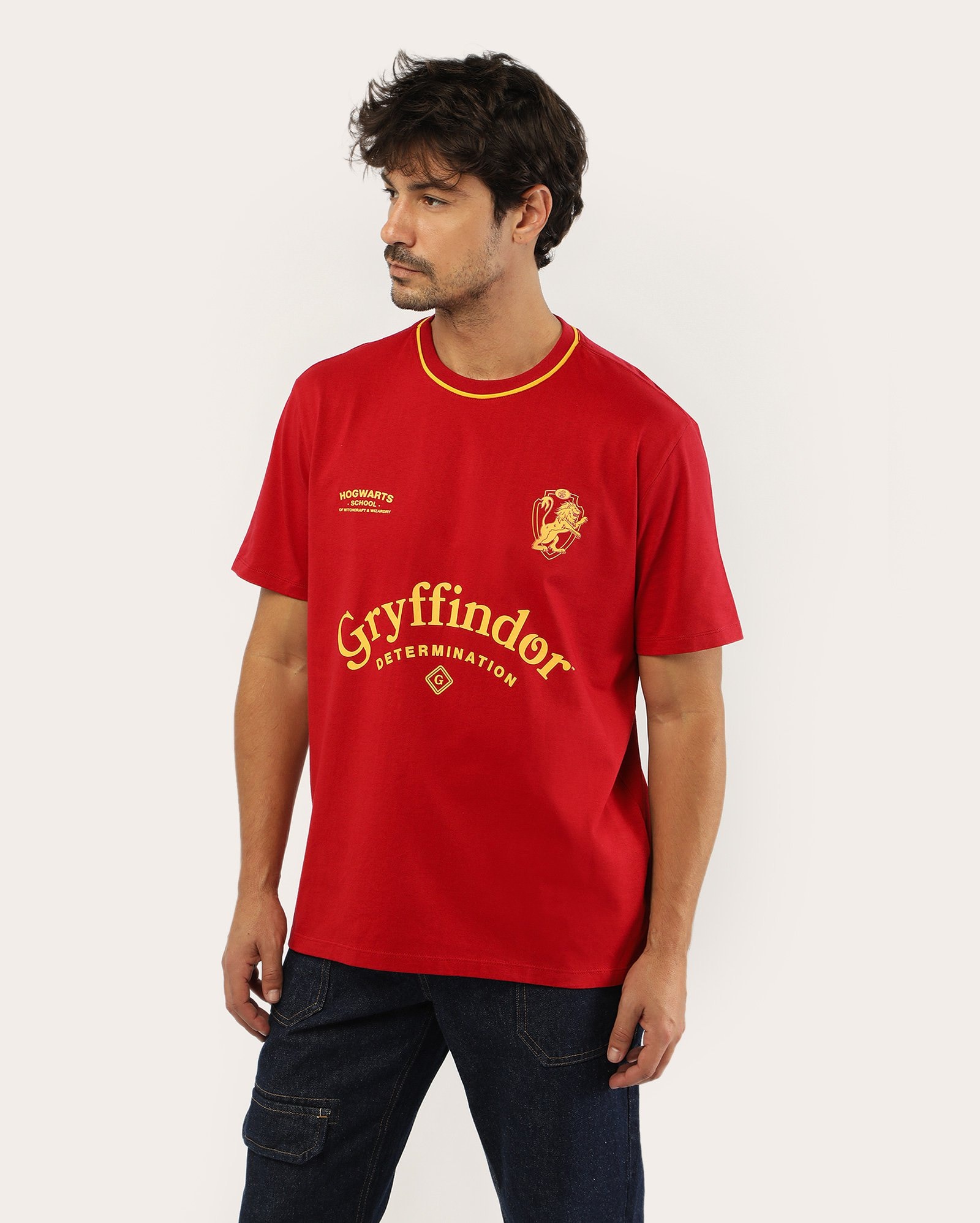 Camiseta masculina Hogwarts Grifinória - vermelha | Warner Bros