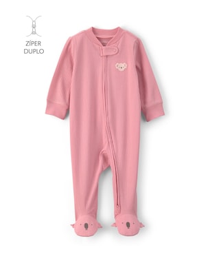 Macacão bebê com pezinho canelado coala - rosa | Carter's