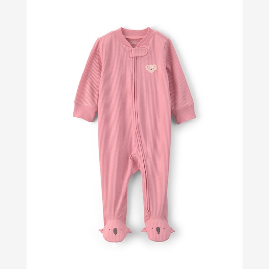 Macacão bebê com pezinho canelado coala - rosa | Carter's