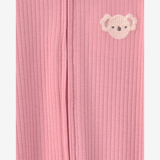 Macacão bebê com pezinho canelado coala - rosa | Carter's