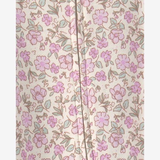 Macacão bebê com pezinho laço floral - bege | Carter's