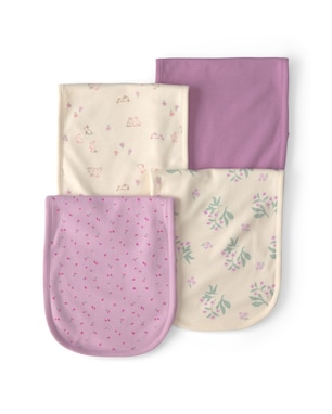 Kit paninho de ombro bebê 4 peças floral e coelho - multicor | Carter's