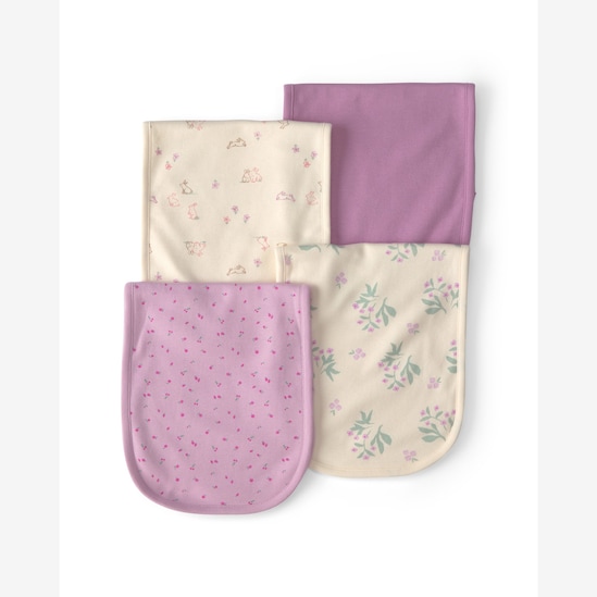 Kit paninho de ombro bebê 4 peças floral e coelho - multicor | Carter's
