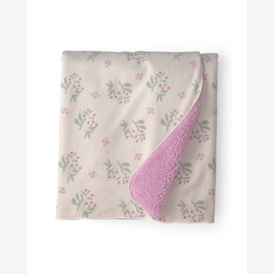 Cobertor bebê peluciado floral - bege | Carter's
