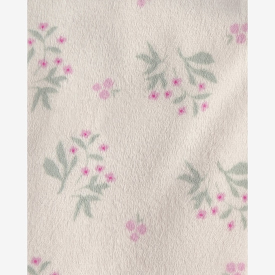 Cobertor bebê peluciado floral - bege | Carter's