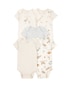Kit body Carter's bebê menino em algodão estampa animais 5 peças - Multicor