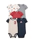 Kit body Carter's bebê menino em algodão esporte 5 peças - Multicor
