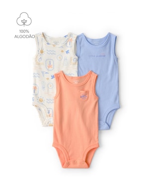 Kit body bebê 3 peças regata praia - multicor | Carter's