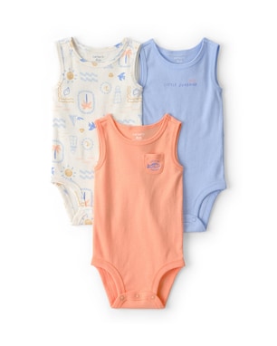 Kit body bebê 3 peças regata praia - multicor | Carter's