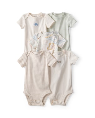 Kit body bebê 5 peças listras e animais - multicor | Carter's