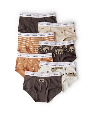 Kit cueca infantil 7 peças slip triceratops - multicor | Carter's