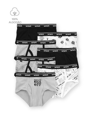 Kit cueca infantil 7 peças slip esportes - multicor | Carter's