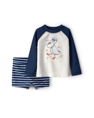 Conjunto de praia bebê 2 peças Pelicano - azul | Carter's