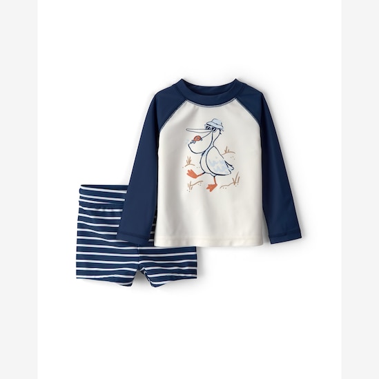 Conjunto de praia bebê 2 peças Pelicano - azul | Carter's