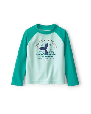 Camiseta de praia infantil raglan baleia - verde | Carter's