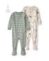 Kit macacão pijama bebê 2 peças estampados com pé multicor | Carter's