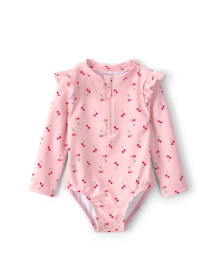 Maiô bebê estampa cerejas com babado - rosa | Carter's