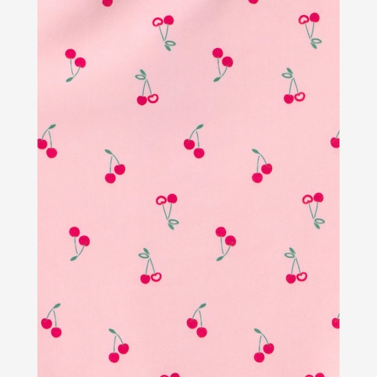 Maiô infantil estampa cerejas com babado - rosa | Carter's
