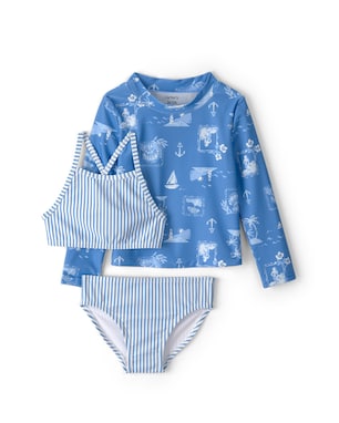 Conjunto de praia infantil 3 peças náutica - azul | Carter's