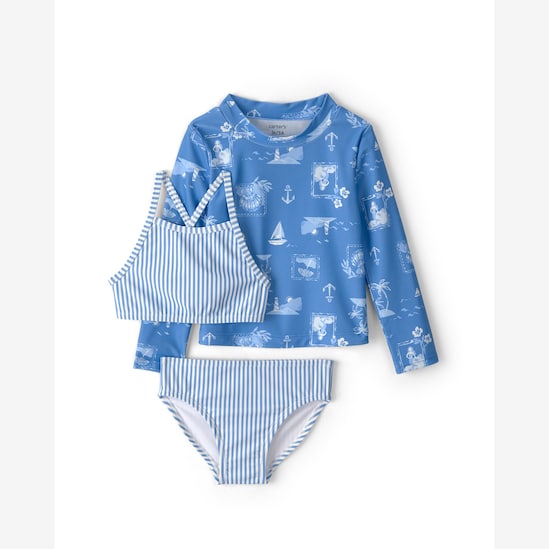 Conjunto de praia infantil 3 peças náutica - azul | Carter's