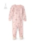 Macacão pijama bebê floral com pé - rosa | Carter's